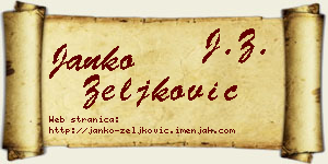 Janko Zeljković vizit kartica